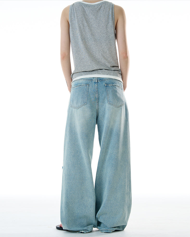 MADWITCH STRAIGHT LEG RIPPED JEANS #CK9579