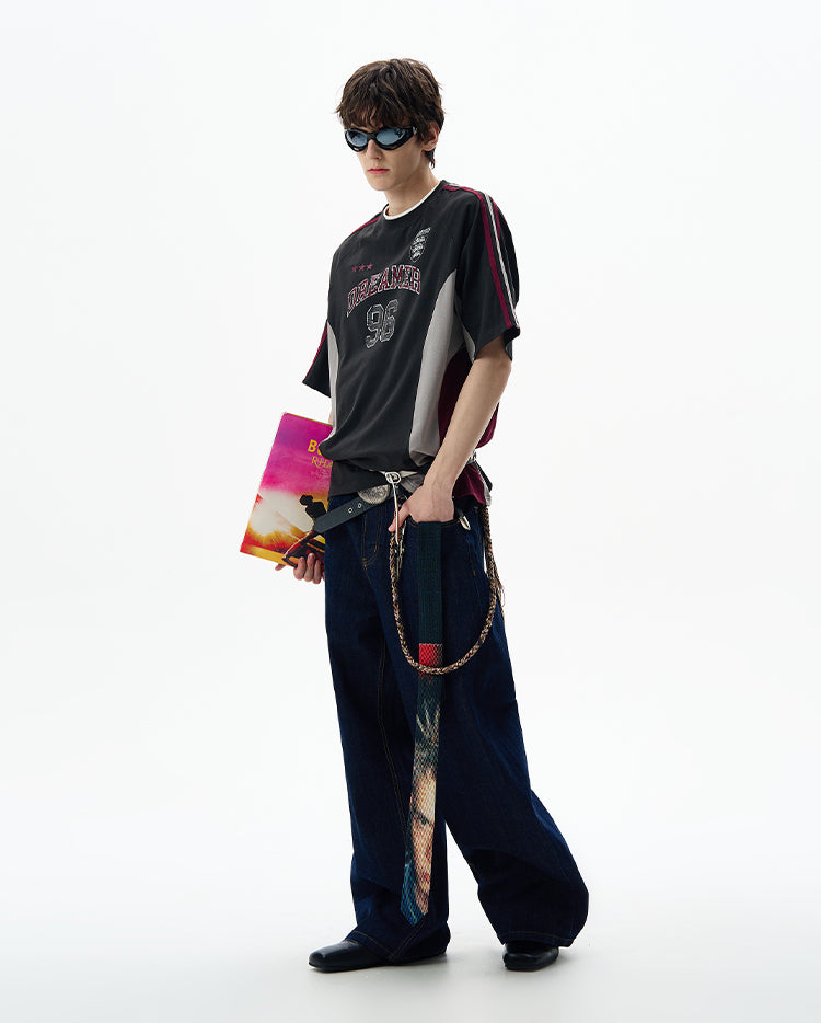 MADWITCH VINTAGE LETTER PRINT TEE #990559