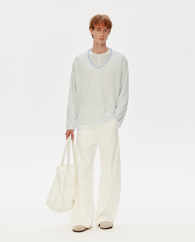 MADWITCH V-NECK LONG TEE #AM2079