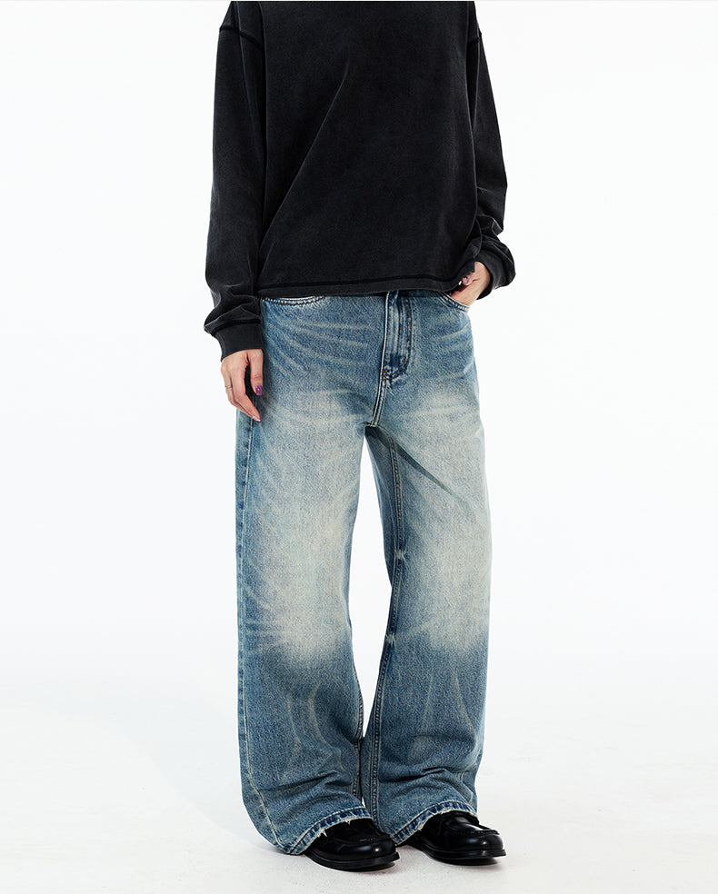 MADWITCH FADED WASH STRAIGHT LEG JEANS #GPC9758