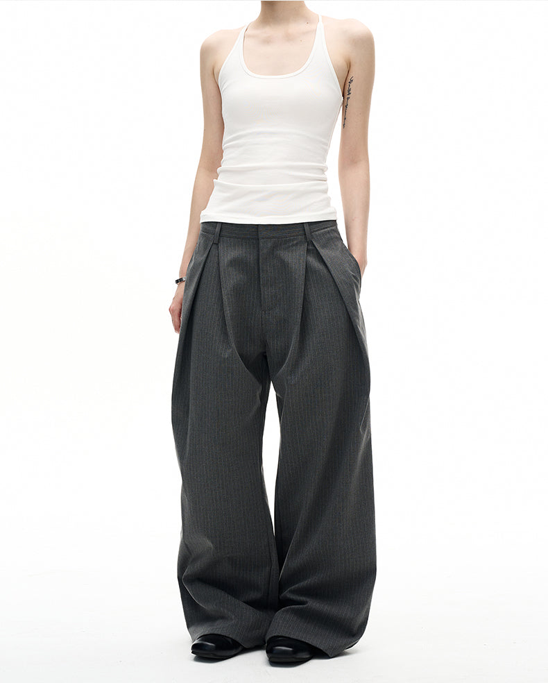 MADWITCH STRIPED WIDE LEG TROUSERS #C923