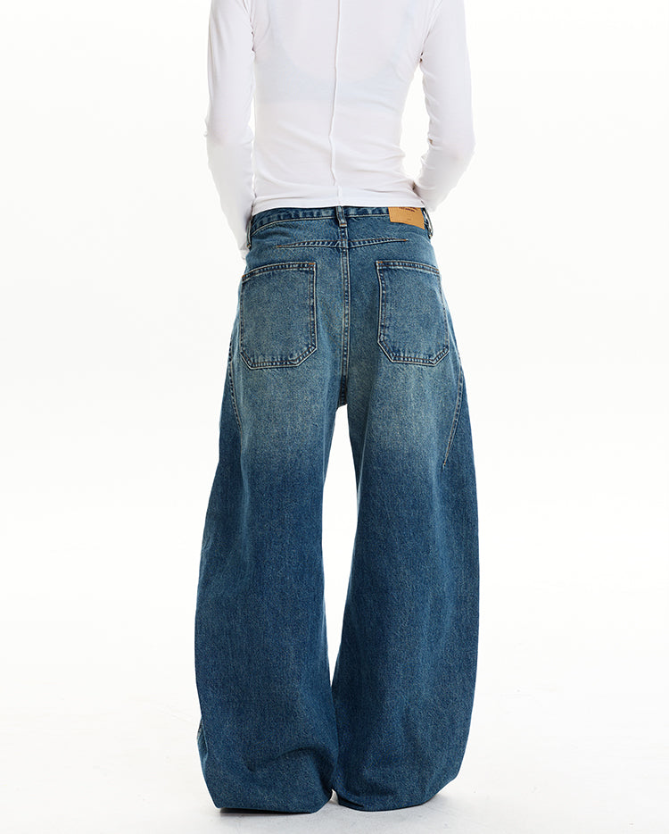 MADWIT FADED WASH WIDE JEANS #CK5571