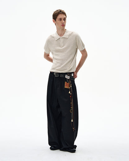 MADWITCH CLASSIC POLO KNIT TOP #250139