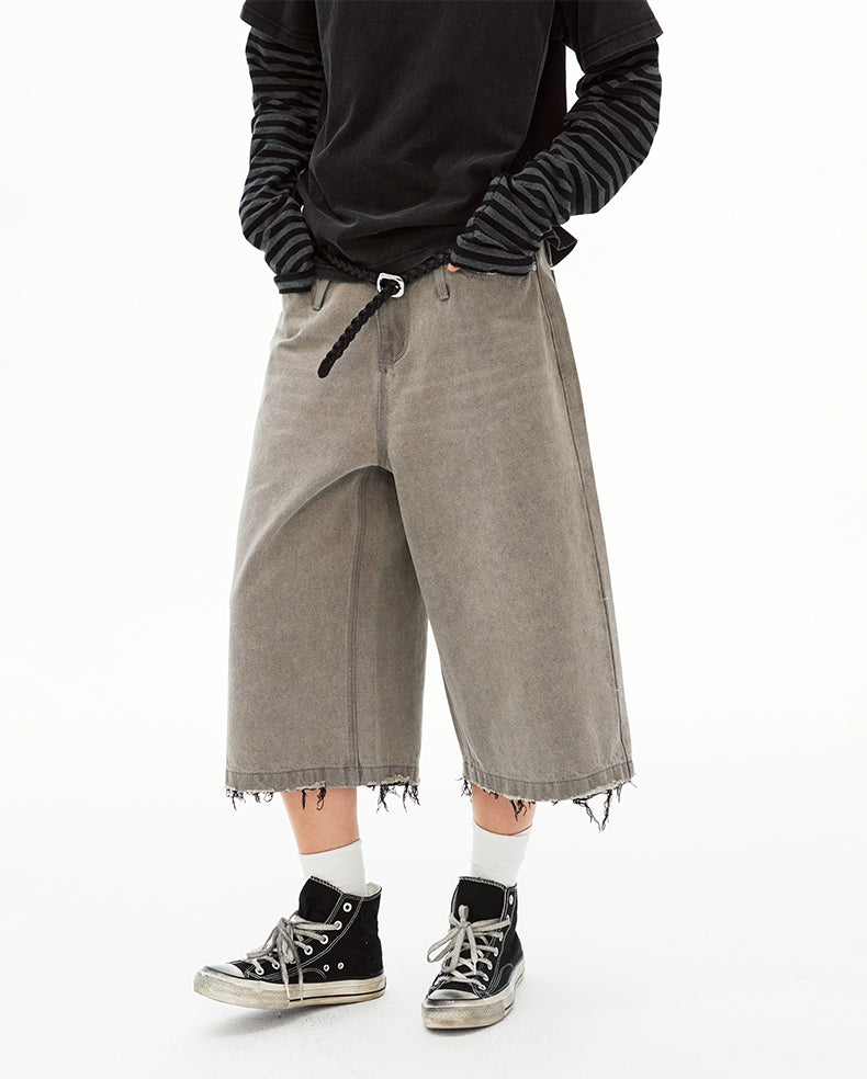 MADWIT FRAYED WASHED JEANS #K731