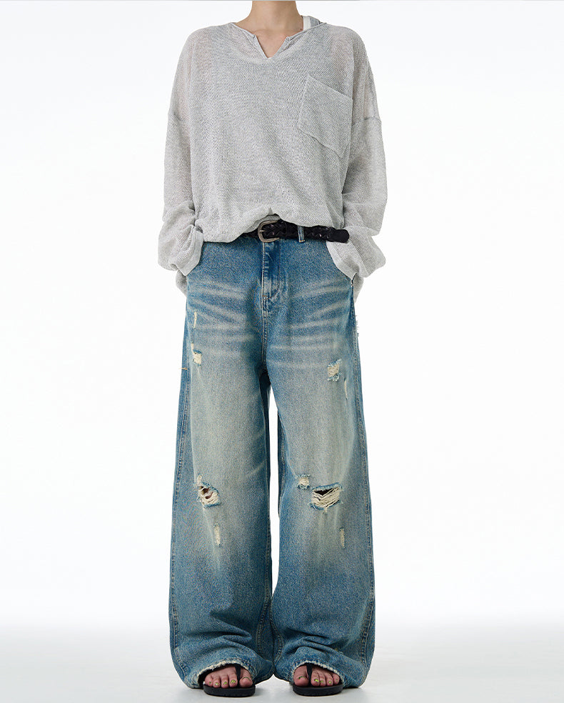 MADWITCH DISTRESSED WASHED DENIM JEANS #CK9555