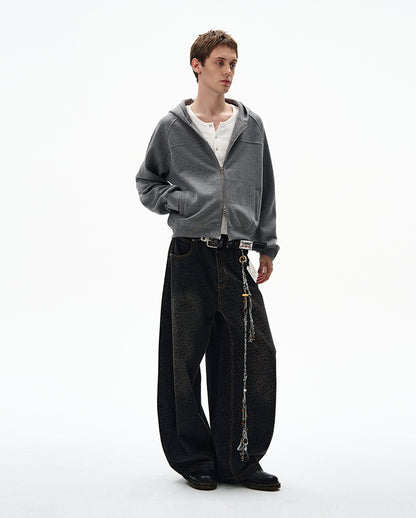 MADWITCH UNISEX HOODED CARDIGAN COAT #RH44