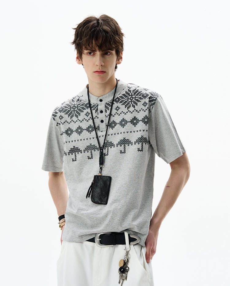 MADWITCH FAIR ISLE COTTON TEE #27351