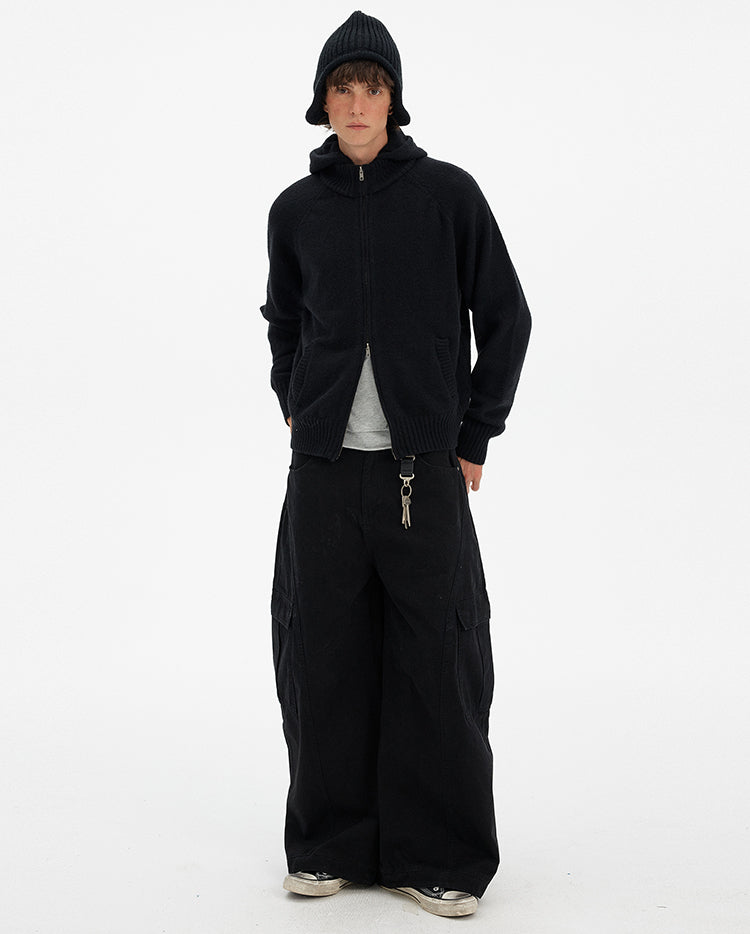 MADWITCH RETRO HOODED KNIT CARDIGAN #MY017