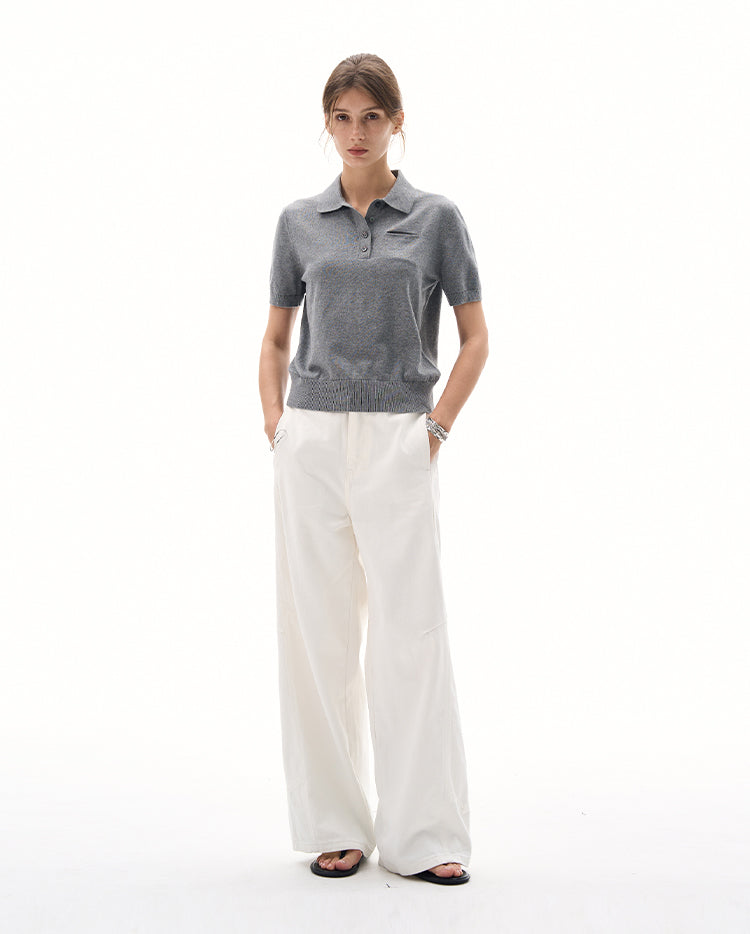 MADWITCH POLO COLLAR KNIT T-SHIRT #L99710
