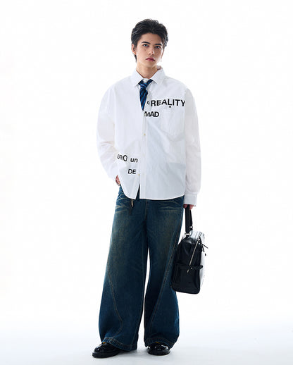 MADWITCH PRINTED WHITE SHIRT #MD4138