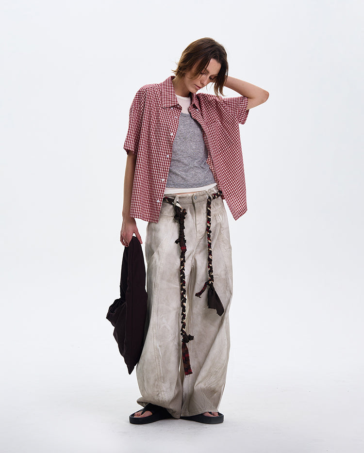 MADWITCH VINTAGE PLAID SHIRT #CR213