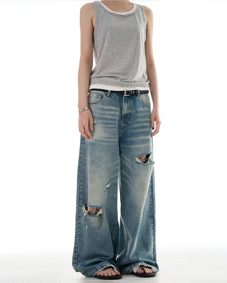 MADWITCH HIGH STREET VIBE DISTRESSED DENIM JEANS #K9559