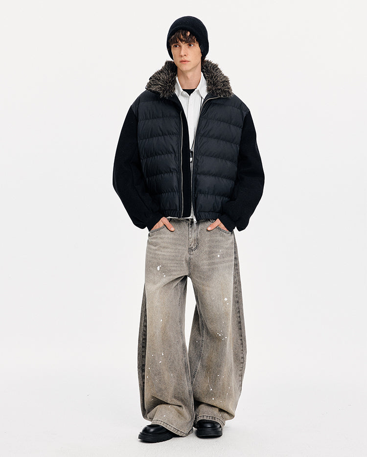 MADWITCH QUILTED STAND COLLAR DOWN JACKET #M0128