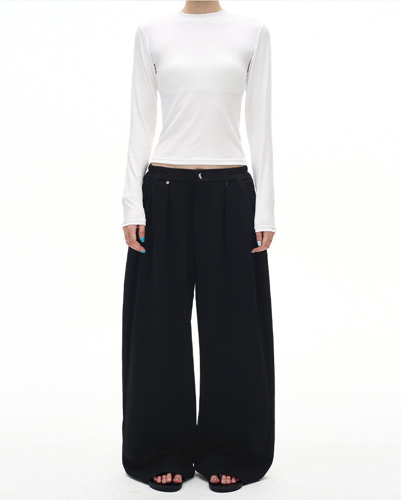 MADWITCH GREY WIDE LEG SWEATPANTS #C959