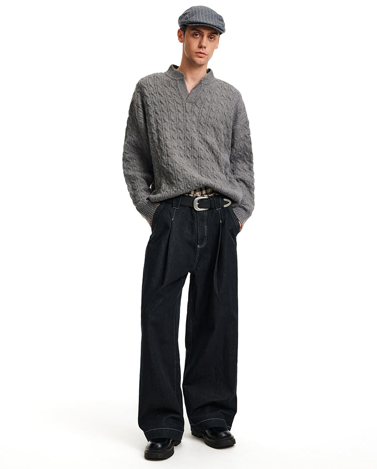 MADWITCH CABLE VEE SWEATER #25716