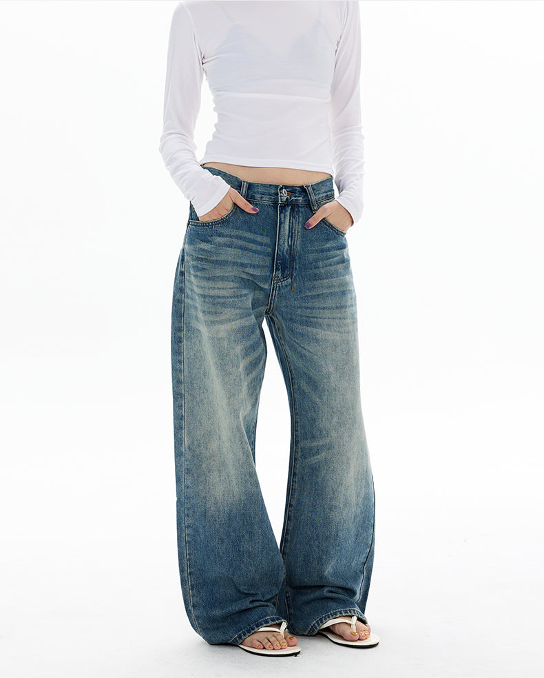 MADWITCH VINTAGE WASHED WIDE LEG JEANS #CK5550