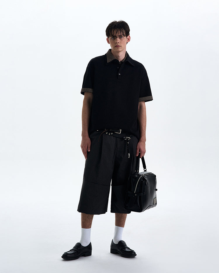 MADWITCH PLAID TURN-DOWN COLLAR SHORT SLEEVE SHIRT #C1768C25