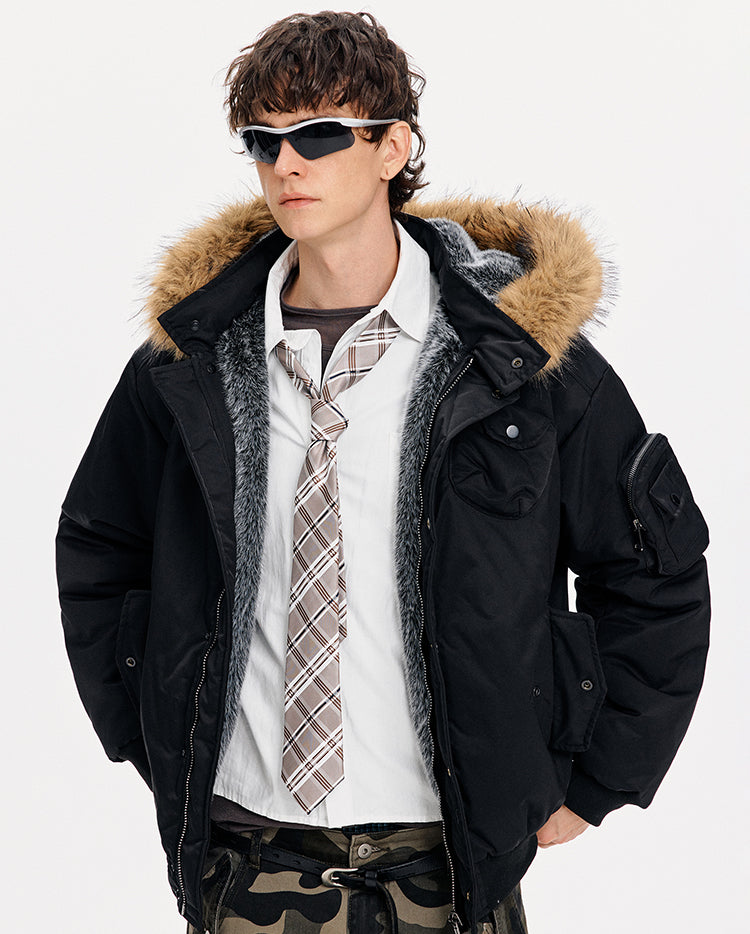 MADWITCH DETACHABLE HOOD QUILTED JACKET #IN058