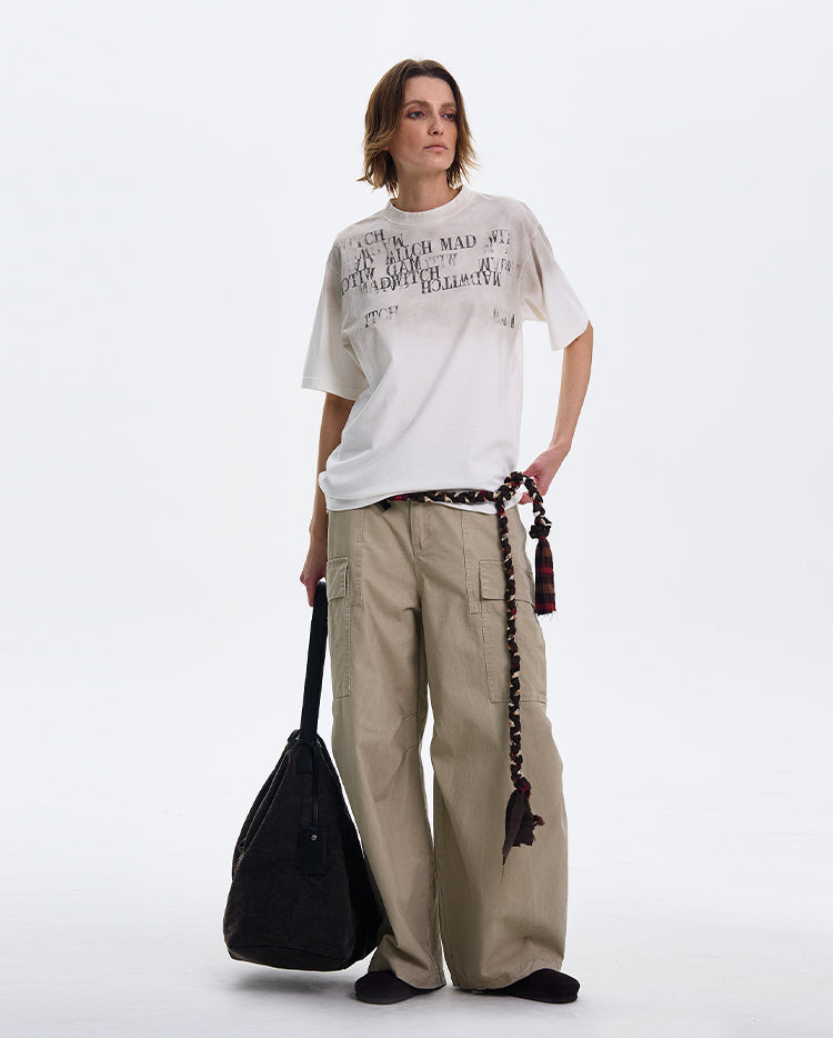 MADWITCH LETTER PRINT SHORT SLEEVE #MD3635
