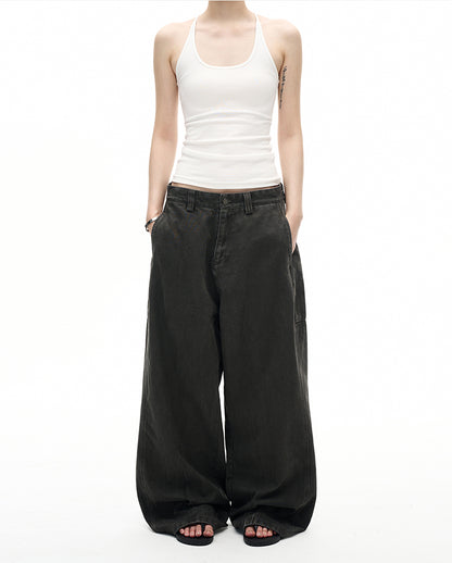 MADWITCH VINTAGE DISTRESSED STRAIGHT JEANS #CK6876