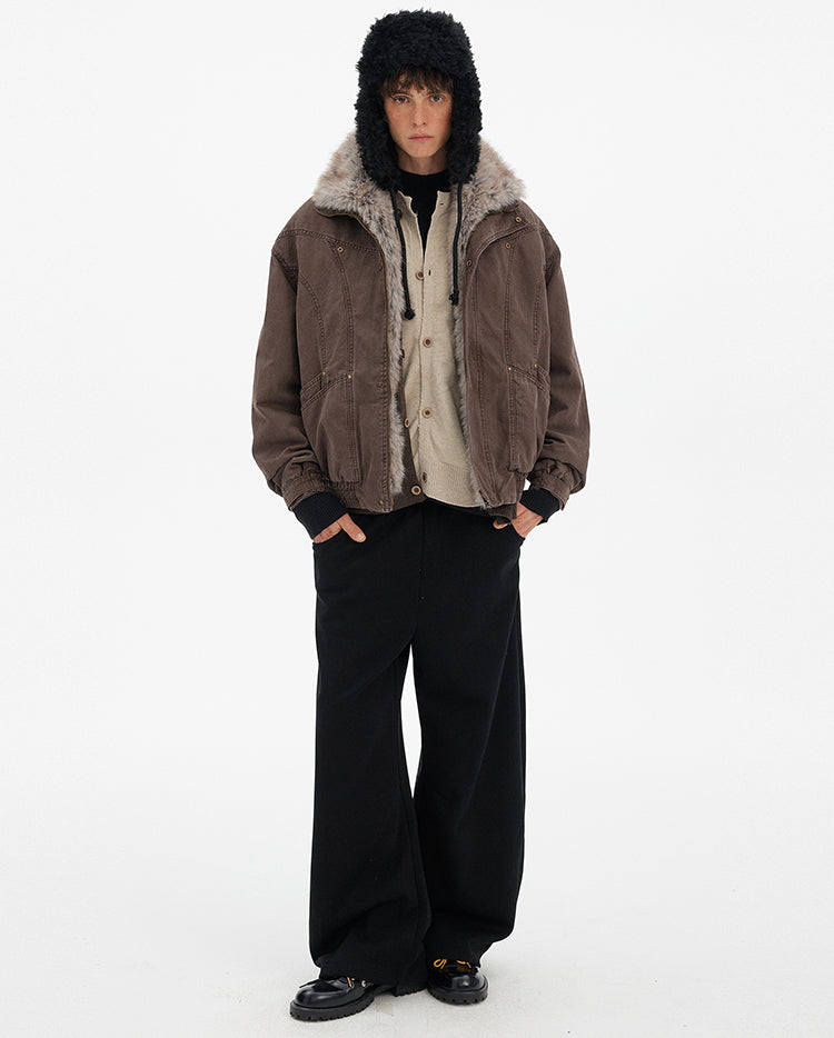 MADWITCH DETACHABLE FUR COLLAR WORK PARKA #990998