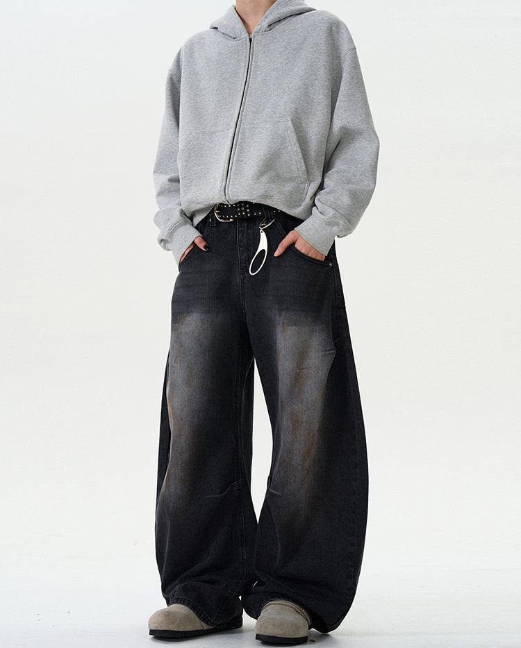 MADWITCH DIRTY SPRAY WIDE-LEG DENIM JEANS #CK9373