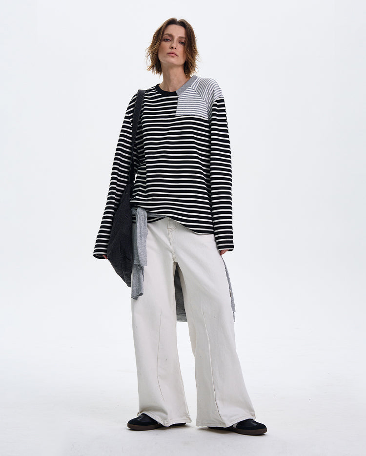 MADWITCH STRIPED CONTRAST LONG SLEEVE #SD12