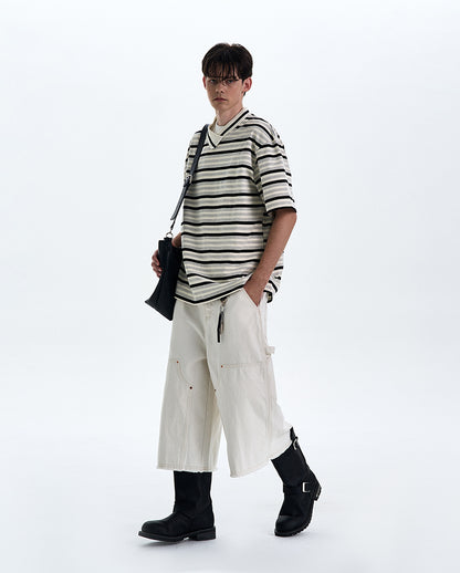 MADWITCH CONTRAST STRIPED T-SHIRT #G1525