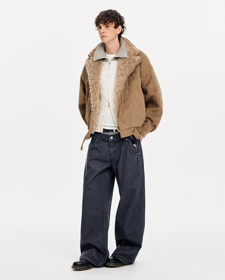 MADWITCH SUEDE DECONSTRUCTED FUR COAT #991081