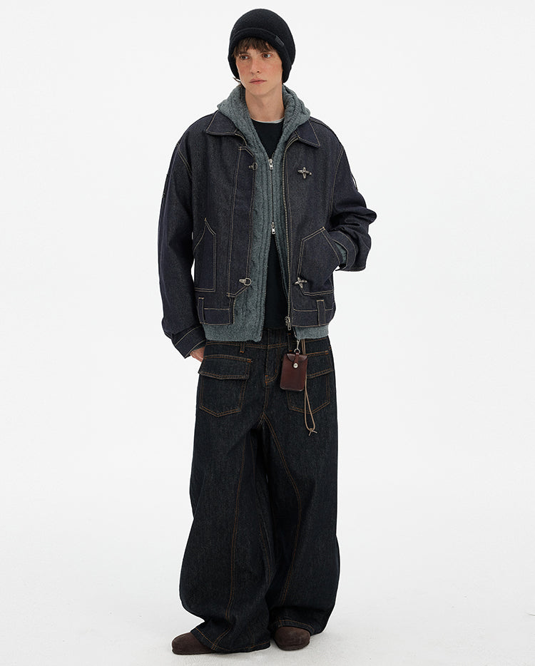 MADWITCH DECONSTRUCTED FLIGHT DENIM JACKET #DY3002