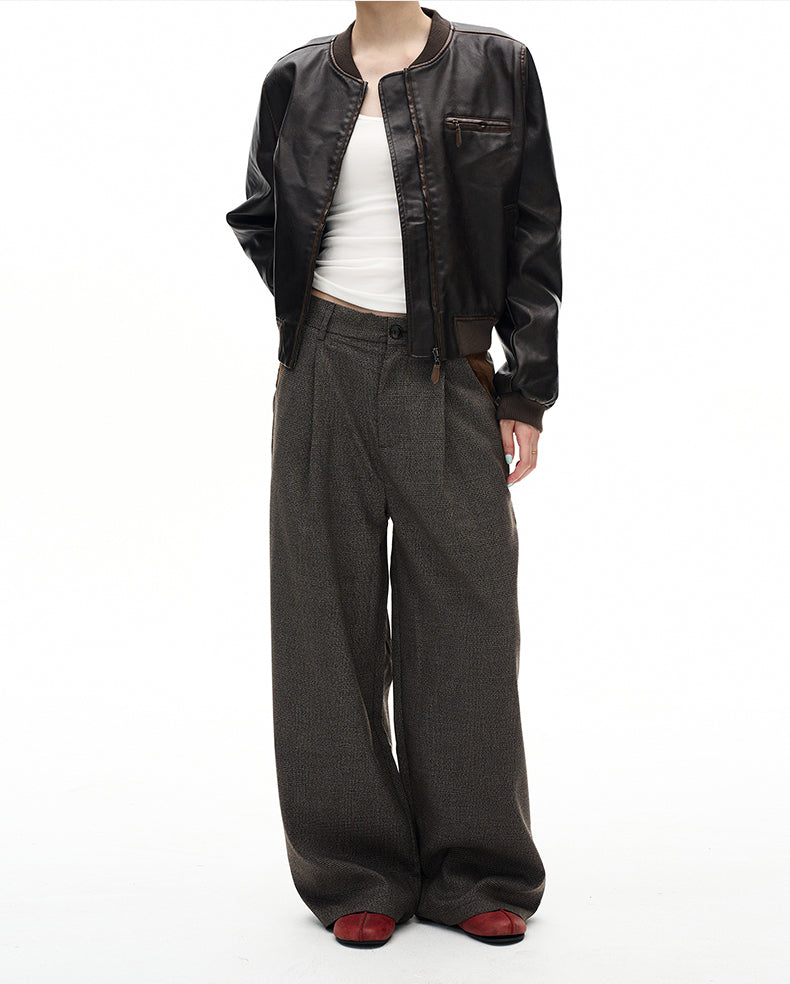 MADWITCH PREPPY PLAID WIDE TROUSERS #25036