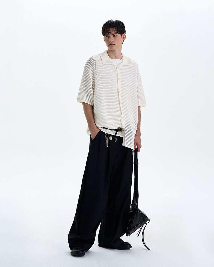 MADWITCH MESH KNIT SHORT SLEEVE TOP #DF8448