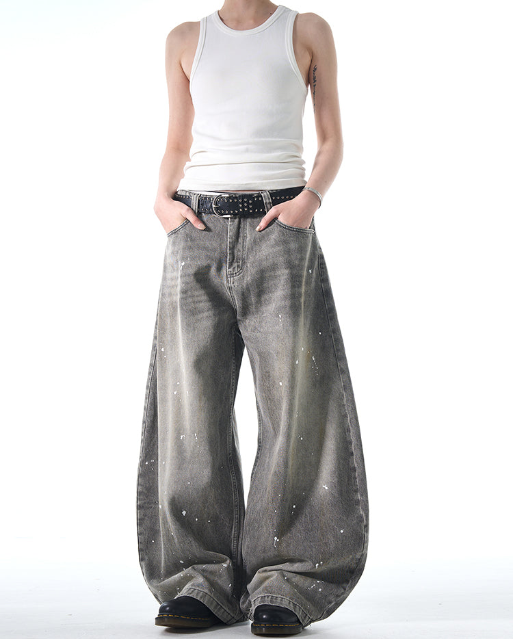 MADWITCH WIDE-LEG BEND-KNIFE JEANS #FX066