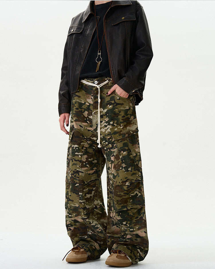 MADWITCH CAMO RUCHED CARGO PANTS #CK6578