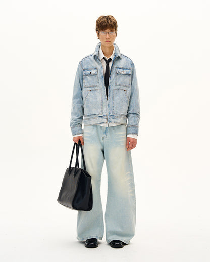 MADWITCH UNISEX VINTAGE WASHED DENIM JACKET #G6863