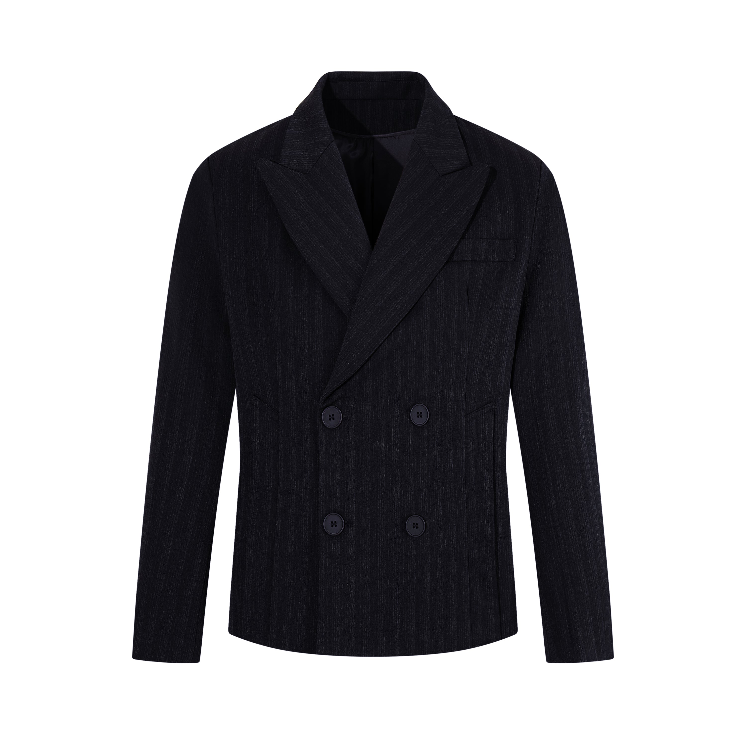 MADWITCH SHADOW-PINSTRIPE DOUBLE-BREASTED BLAZER #AW26122