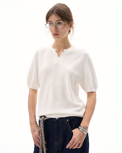 MADWITCH CLEAN FIT KNIT T-SHIRT #M6113