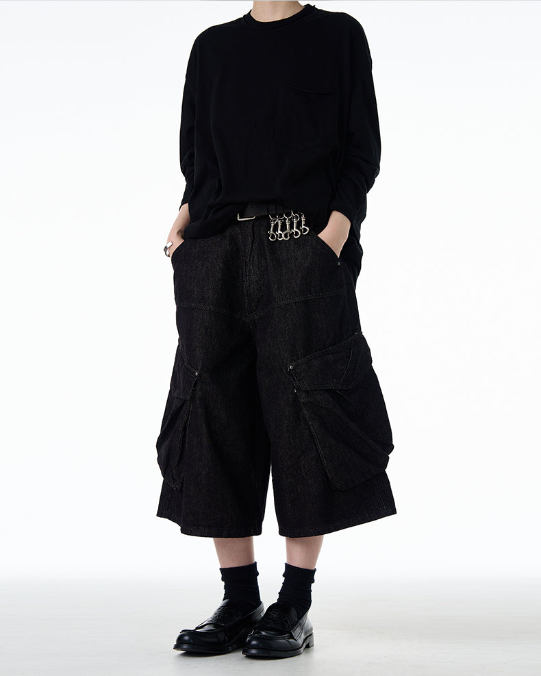 MADWITCH OVERKNEE CARGO DENIM PANTS #CK9610D