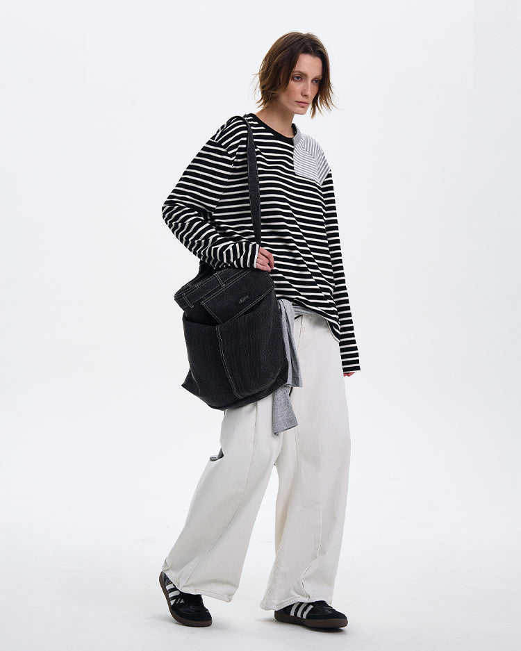 MADWITCH STRIPED CONTRAST LONG SLEEVE #SD12