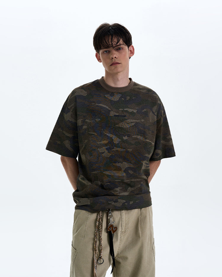 MADWITCH RETRO CAMOUFLAGE T-SHIRT #6932