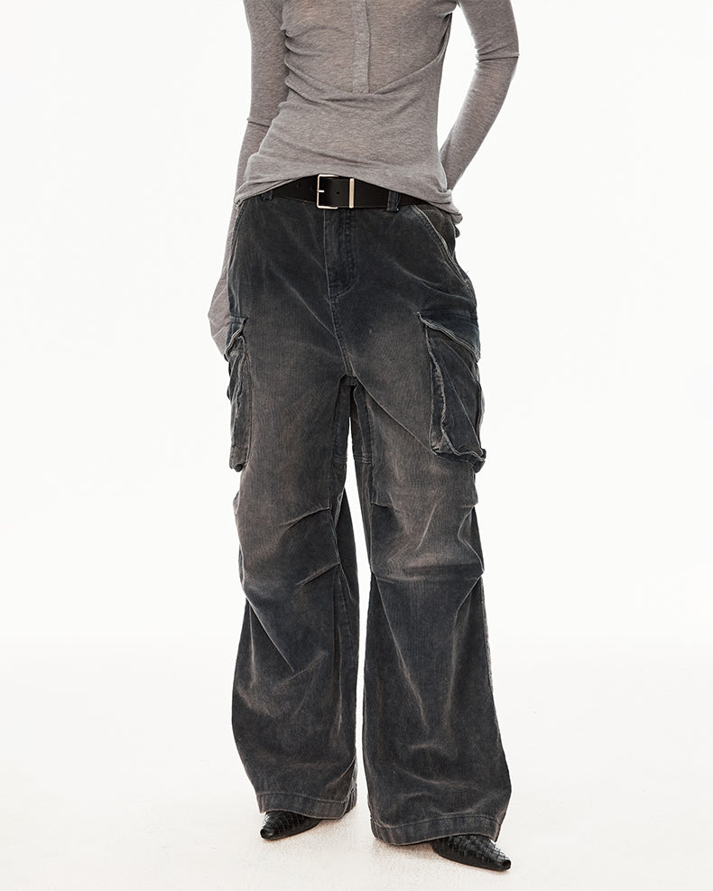 MADWIT DISTRESSED CORDUROY PANTS #Z041
