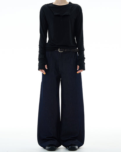 MADWITCH DRAPEY STRAIGHT DENIM PANTS #9910