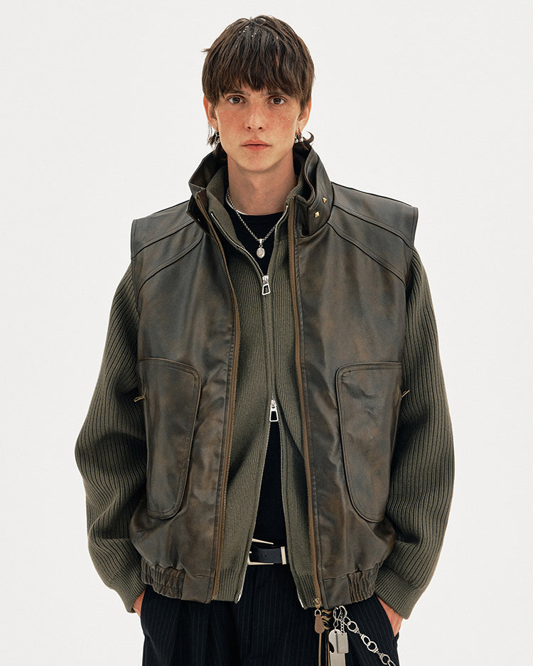 MADWITCH DECON LEATHER VEST #MJ04