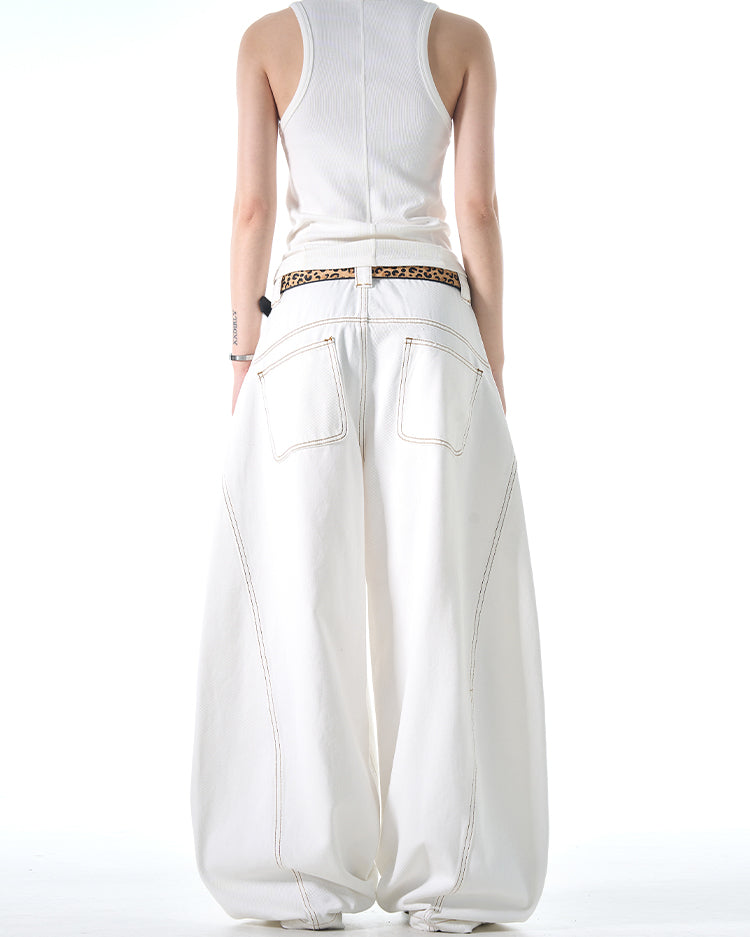 MADWITCH DESIGNER-STYLE WIDE-LEG JEANS #L665