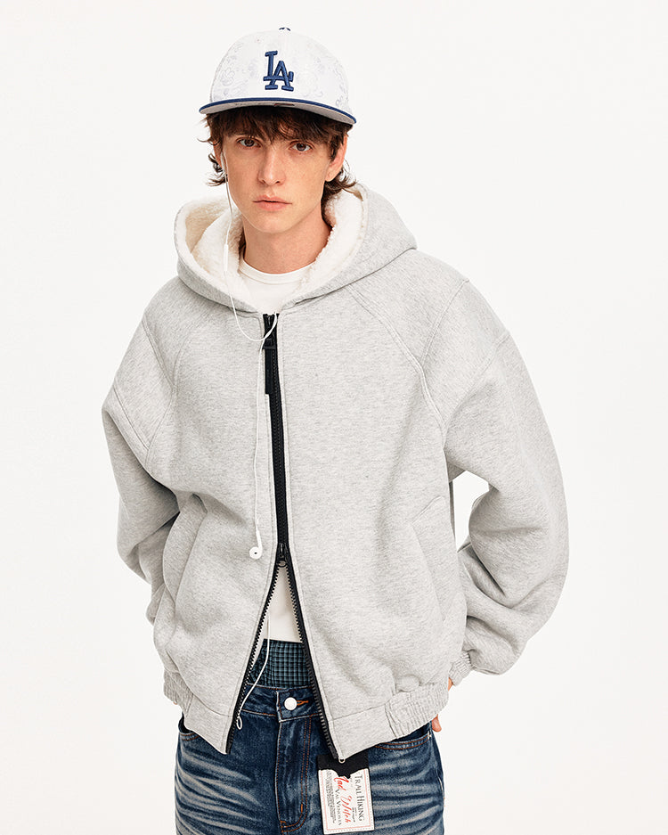 MADWITCH DECONSTRUCTED HOODED FLEECE JACKET #DW1631