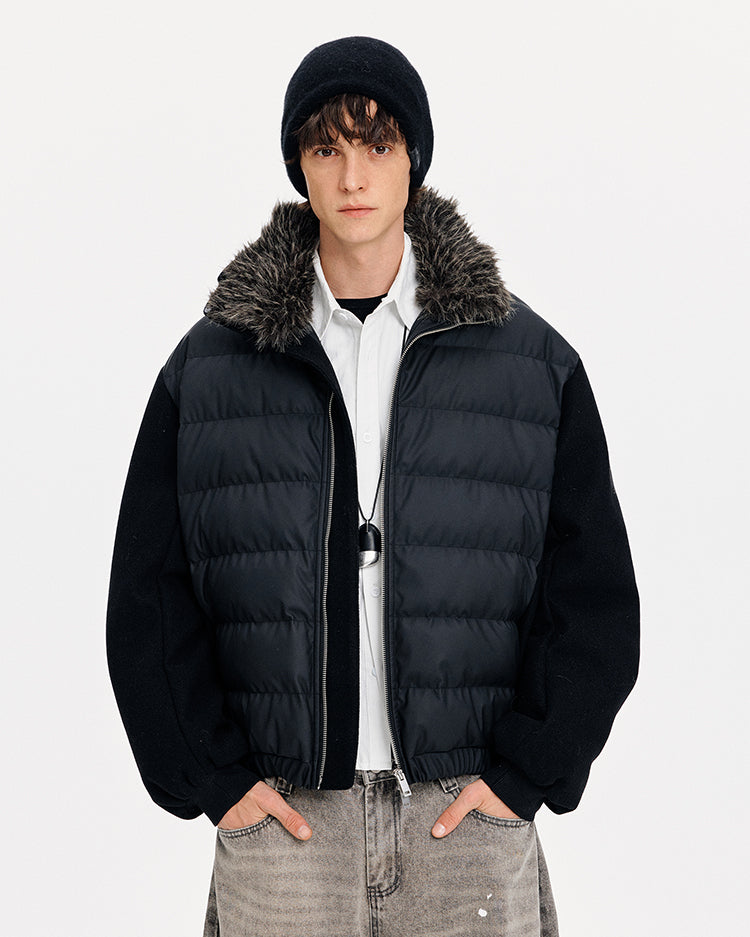 MADWITCH QUILTED STAND COLLAR DOWN JACKET #M0128