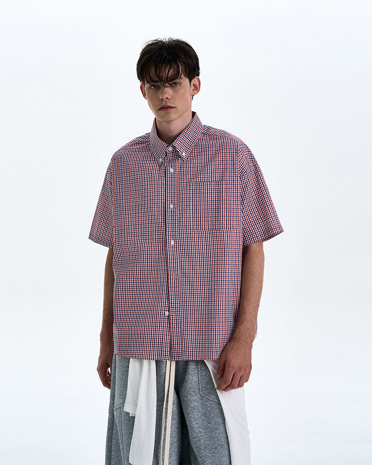 MADWITCH CHECKERED SHORT SLEEVE SHIRT #CR217