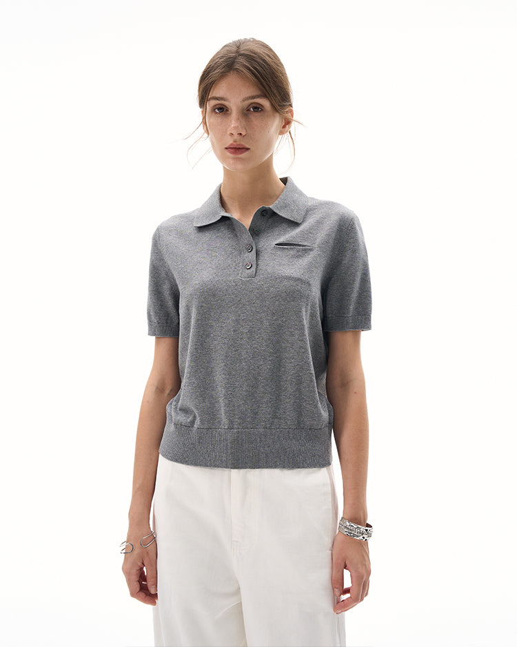 MADWITCH POLO COLLAR KNIT T-SHIRT #L99710