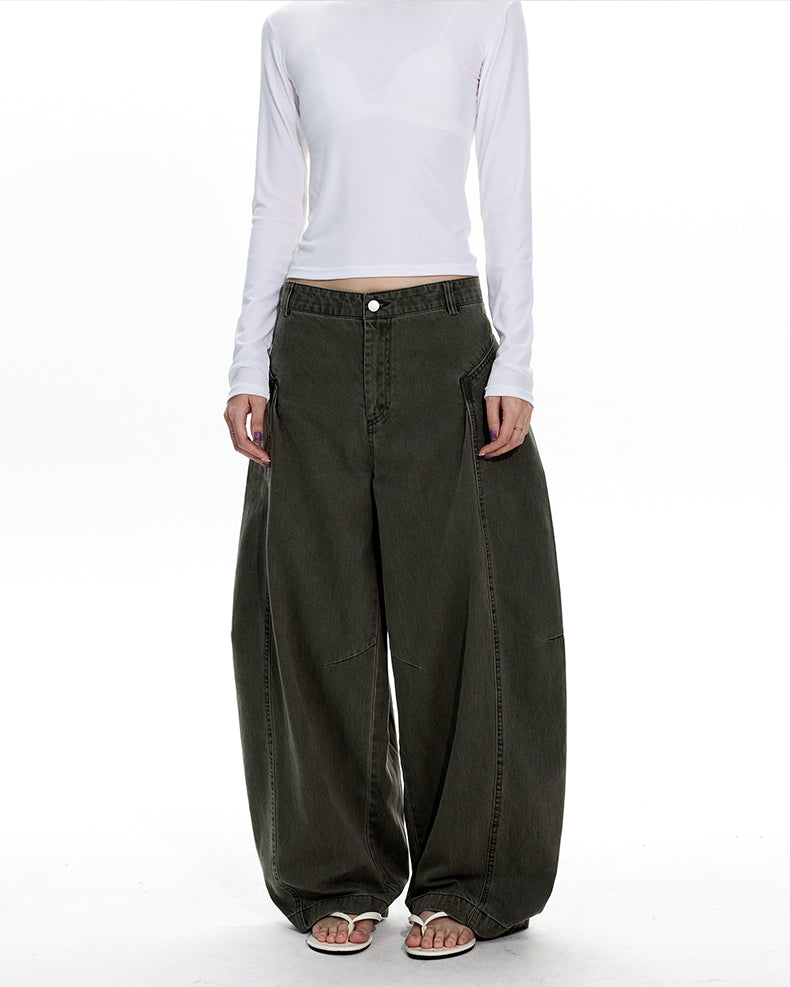 MADWITCH DECONSTRUCTED WASHED WIDE PANTS #A620