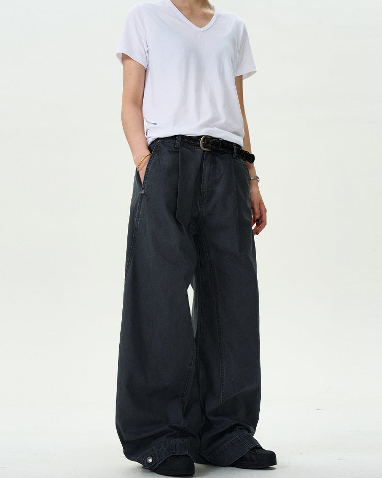 MADWITCH VINTAGE BUTTON WORK PANTS #F9017